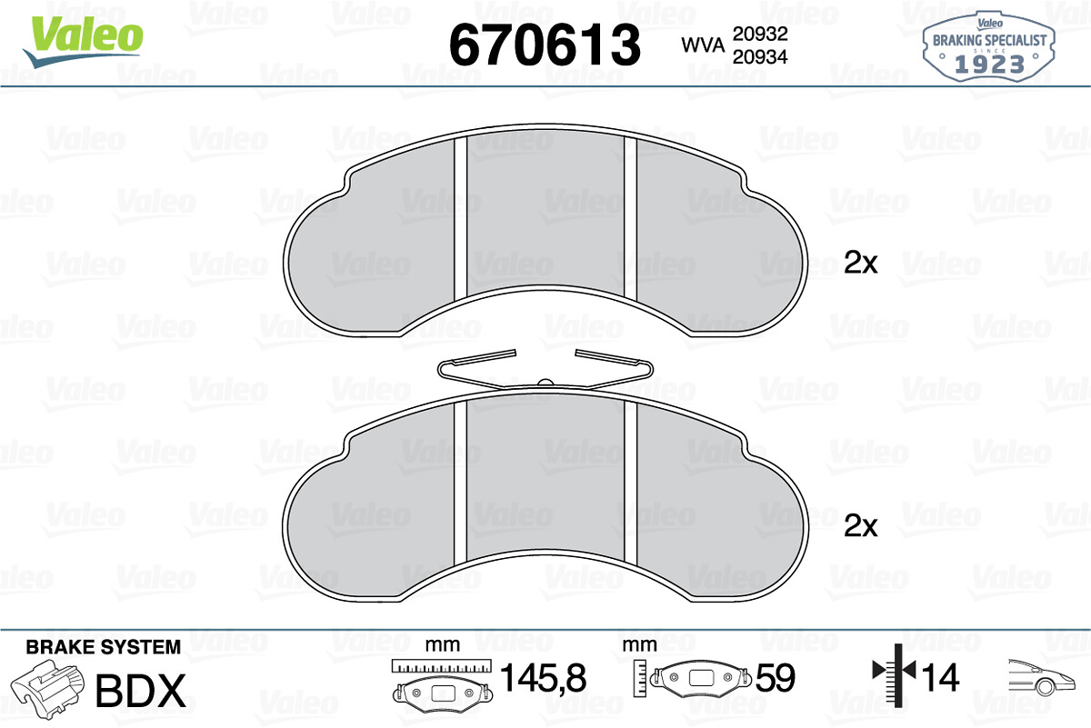 set placute frana,frana disc 670613 VALEO